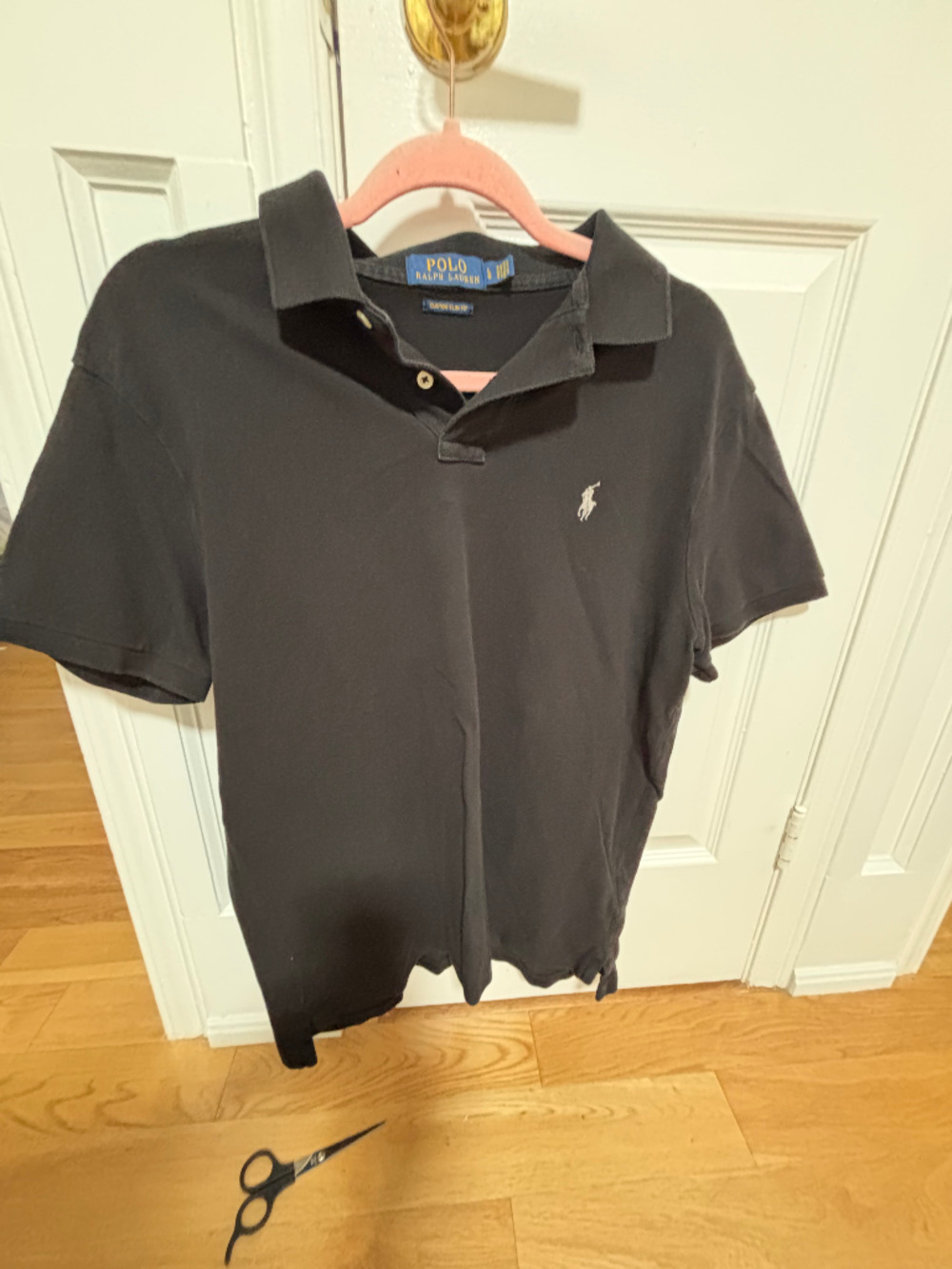 Polo Ralph Lauren Black Custom Slim Fit Mesh Polo Shirt - Men's Large